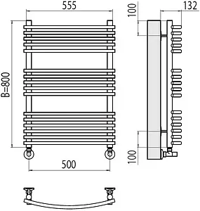 Полотенцесушитель водяной лесенка Terminus Марио П16 500х800 полированная сталь 4670078530738, 2