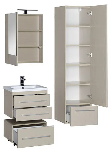 Шкаф-зеркало Aquanet Нота 58 L светлый дуб 00158856