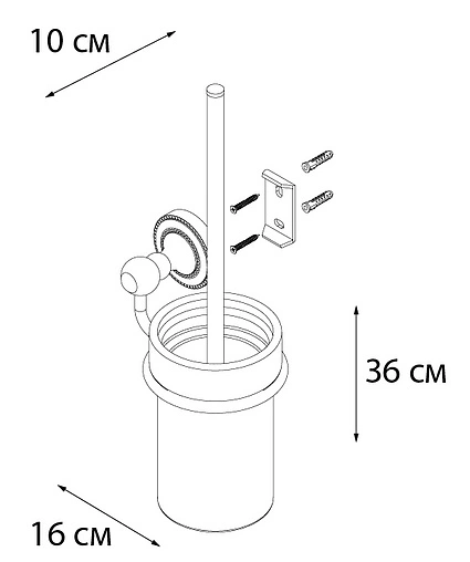 Ёршик для унитаза Fixsen Antik бронза/белый FX-61113