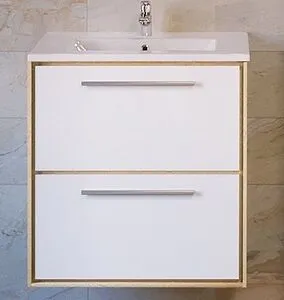 Тумба-умывальник подвесная Raval Frame 60 белый/дуб сонома Fra.01.60/P/W-DS+QDR60SLWB01 Тумба-умывальник подвесная Raval Frame 60 белый/дуб сонома Fra.01.60/P/W-DS+QDR60SLWB01, 3