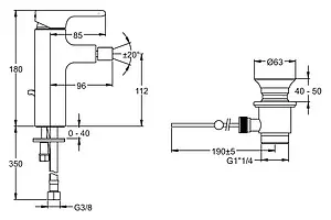 Смеситель для биде Jacob Delafon Singulier хром E10865-CP Смеситель для биде Jacob Delafon Singulier хром E10865-CP, 2