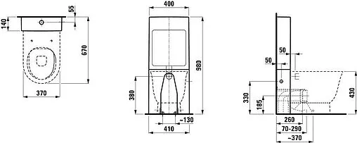 Унитаз-компакт безободковый Laufen New Classic Rimless белый 8.2485.8.000.000.1+