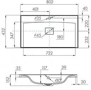 Тумба-умывальник подвесная Aquaton Мадрид 80 M белый 1A1268K7MA010, 4