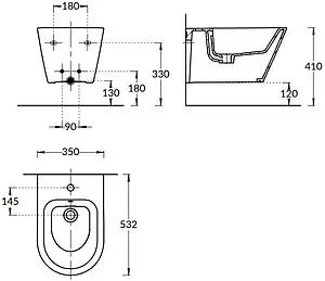 Биде подвесное Kerama Marazzi Pompei белый PLM.bidet.02 Биде подвесное Kerama Marazzi Pompei белый PLM.bidet.02, 2