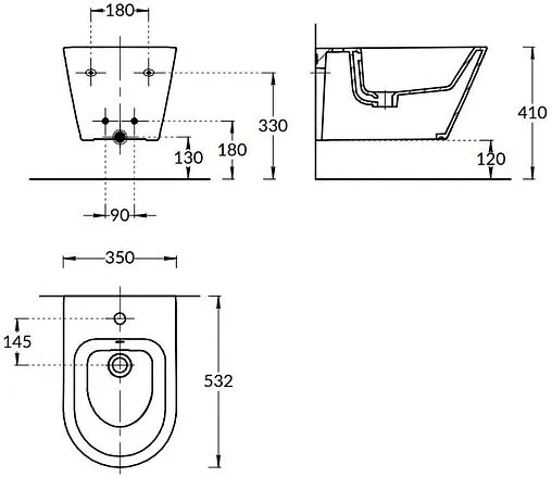 Биде подвесное Kerama Marazzi Pompei белый PLM.bidet.02