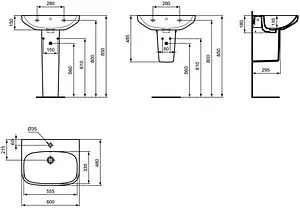Раковина Ideal Standard i.Life A 60 белый T470501, 2