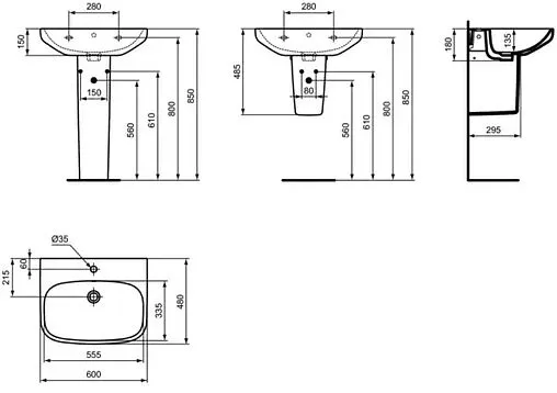 Раковина Ideal Standard i.Life A 60 белый T470501