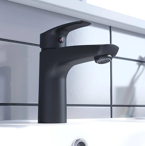 Смеситель для раковины IDDIS Ray чёрный матовый RAYBL00i01