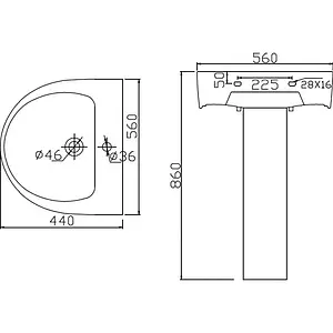 Раковина BelBagno Flay-R 56 белый BB0115L, 2