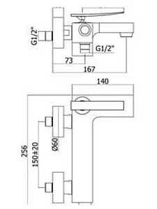 Смеситель для ванны Paffoni Elys хром ELY022CR Смеситель для ванны Paffoni Elys хром ELY022CR, 2