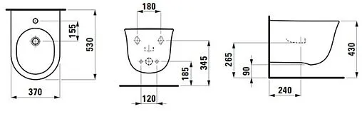 Биде подвесное Laufen New Classic белый 8.3085.1.000.302.1