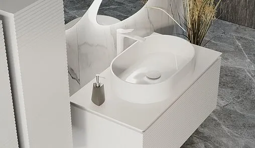 Тумба под умывальник подвесная Jorno Stone 100 белый Stn.01.100/P/W/JR