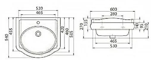 Раковина CeraStyle Виктория 60 белый 030200-u-01