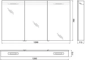 Шкаф-зеркало BelBagno 70x120 белый SPC-3A-DL-BL-1200, 2