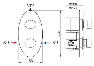 Термостат для 1 потребителя Bossini Oval хром Z006210.030, 2