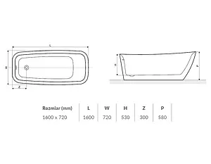 Ванна акриловая отдельностоящая Excellent Elida 160x72 WAEX.ELI16WH Ванна акриловая отдельностоящая Excellent Elida 160x72 WAEX.ELI16WH, 4