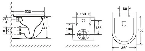 Комплект 5 в 1 Idrospania Tabarca 40230+30360+AZ-0017 E-R с кнопкой белый глянцевый