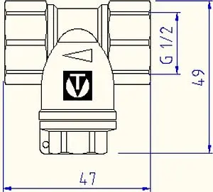 Фильтр прямой сетчатый мини ½"в x ½"в Valtec VT.385.N.04 Фильтр прямой сетчатый мини ½"в x ½"в Valtec VT.385.N.04, 2