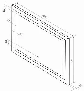 Зеркало с подсветкой Continent Quattro Led 100x70 белый ЗЛП2308 Зеркало с подсветкой Continent Quattro Led 100x70 белый ЗЛП2308, 2