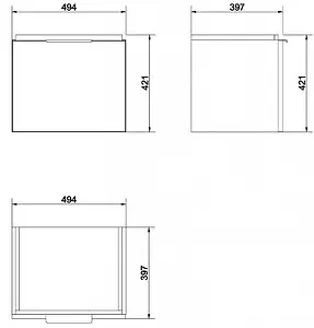 Тумба-умывальник подвесная Cersanit Stillo 50 серый хром/белый P-SZ-STL-CM/COL50+, 2