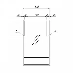 Шкаф-зеркало Aquaton Рико 50 белый/ясень фабрик 1A212302RIB90, 2