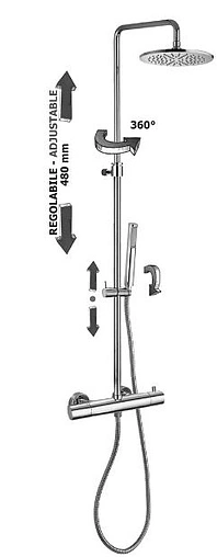 Душевая система с термостатом для душа Paffoni Birillo хром ZCOL638LIQCR