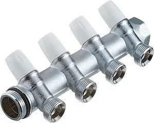 Коллектор регулирующий проходной 4 отвода 1"в/н x ¾"ек Tiemme MAXIMA 1860019 Коллектор регулирующий проходной 4 отвода 1"в/н x ¾"ек Tiemme MAXIMA 1860019, 1