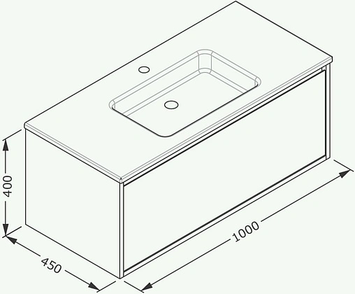Тумба-умывальник подвесная ISVEA Pro 100 серый 21MGS070101I+10SL50101SV