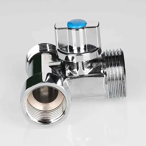 Кран шаровый трехпроходной 1/2"н x 3/4"н x 1/2"в хром Valtec VT.256.N ...