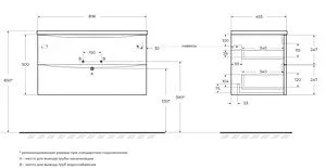 Тумба-умывальник подвесная BelBagno ACQUA 90 Cemento Verona Grigio ACQUA-900-2C-SO-CVG+BB900/455-LV-MR-ALR Тумба-умывальник подвесная BelBagno ACQUA 90 Cemento Verona Grigio ACQUA-900-2C-SO-CVG+BB900/455-LV-MR-ALR, 2
