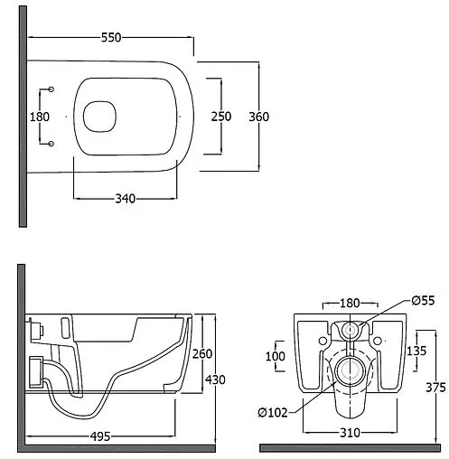Унитаз подвесной безободковый Kludi Resa S светло-серый 27WCW01O2