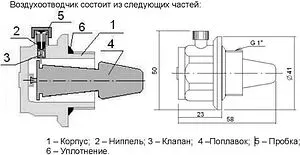 Воздухоотводчик автоматический 1&quot;н левый STI 06.05.ВОА1130, 2