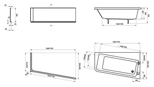 Ванна акриловая Ravak 10° 160x95 P C841000000 Ванна акриловая Ravak 10° 160x95 P C841000000, 5