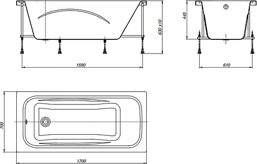 Ванна акриловая Roca Line 170x70 ZRU9302924