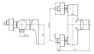 Смеситель для душа Damixa Origin Top хром 832000000 Смеситель для душа Damixa Origin Top хром 832000000, 2