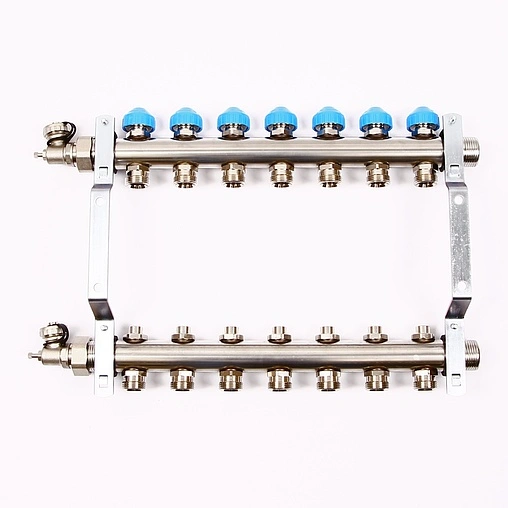 Группа коллекторная без расходомеров 7 отводов 1&quot;н/н x ¾&quot;ек Uni-fitt 456W4307