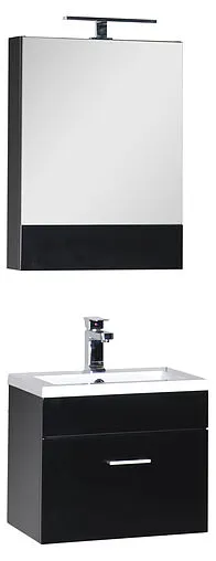 Шкаф-зеркало Aquanet Нота 50 камерино  чёрный 176947