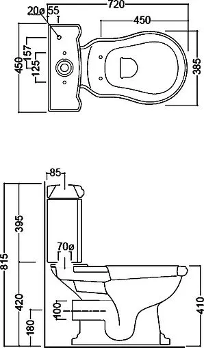 Унитаз-компакт Kerasan Retro белый 101301+108101