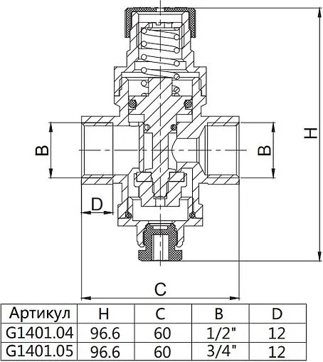 Редуктор давления поршневой ¾&quot; Gappo G1401.05