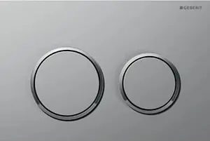 Клавиша смыва для унитаза Geberit Omega 20 115.085.KN.1 кнопки/хром матовый, кольца/хром глянцевый Клавиша смыва для унитаза Geberit Omega 20 115.085.KN.1 кнопки/хром матовый, кольца/хром глянцевый, 1