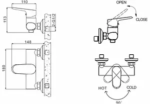 Смеситель для душа Bravat Pure хром F9105161C-01 Смеситель для душа Bravat Pure хром F9105161C-01, 2