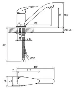 Смеситель для кухни Ravak Suzan хром X070009, 2