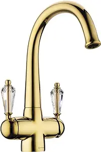 Смеситель для кухни с подключением к фильтру Omoikiri Okinawa-G золото/Swarovski 4994016 Смеситель для кухни с подключением к фильтру Omoikiri Okinawa-G золото/Swarovski 4994016, 1