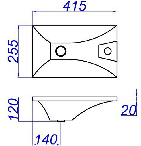 Раковина Aqwella Unam 42 белый T1.04.04D