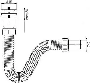 Сифон гофрированный для раковины Pestan BETTOSERB серый 125313 Сифон гофрированный для раковины Pestan BETTOSERB серый 125313, 2
