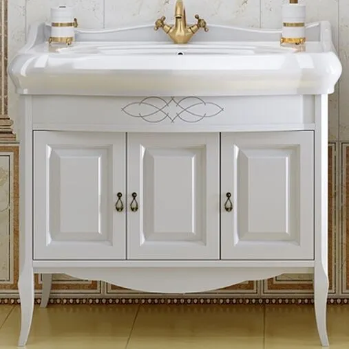 Тумба-умывальник напольный Opadiris Лоренцо 100 белый матовый Z0000008219+030400-u-01