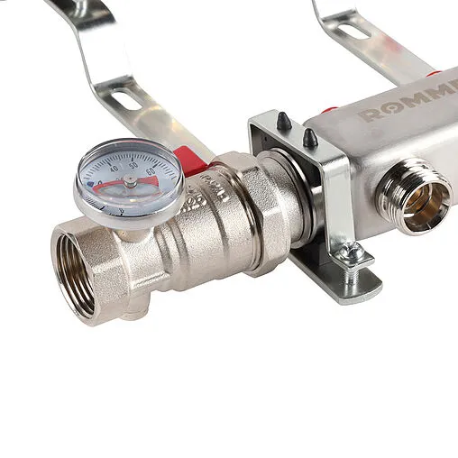 Группа коллекторная без расходомеров 2 отвода 1&quot;в/в x ¾&quot;ек Rommer RMS-3210-000002