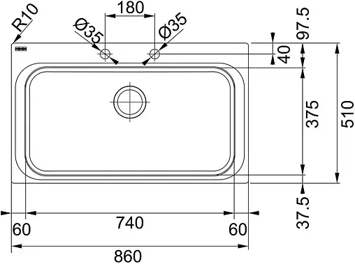 Мойка кухонная Franke Acquario Line AEX 610 нержавеющая сталь 101.0198.559 Мойка кухонная Franke Acquario Line AEX 610 нержавеющая сталь 101.0198.559