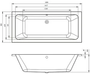 Ванна акриловая C-bath Fortuna 180x80 CBQ017002 Ванна акриловая C-bath Fortuna 180x80 CBQ017002, 2