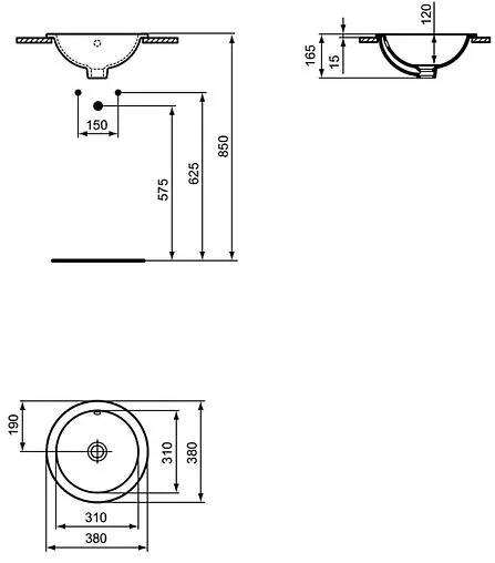 Раковина Ideal Standard Connect 38 белый E505101